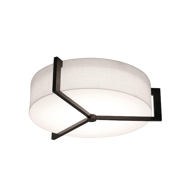 Afx Apex 12'' Flush Mount - Espresso Finish - Linen White Shade APF1214MBES-LW - main